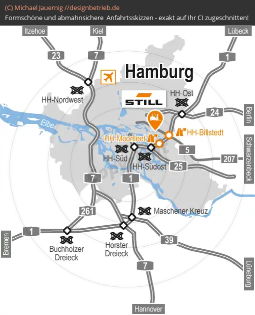 Wegbeschreibung Hamburg Übersichtskarte STILL GmbH (436)
