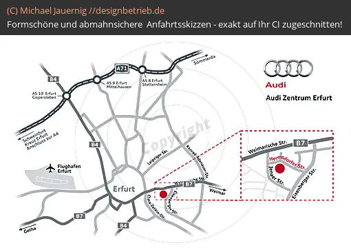 Anfahrtsskizzen erstellen / Wegbeschreibung Erfurt   AUDI Zentrum Erfurt (102)