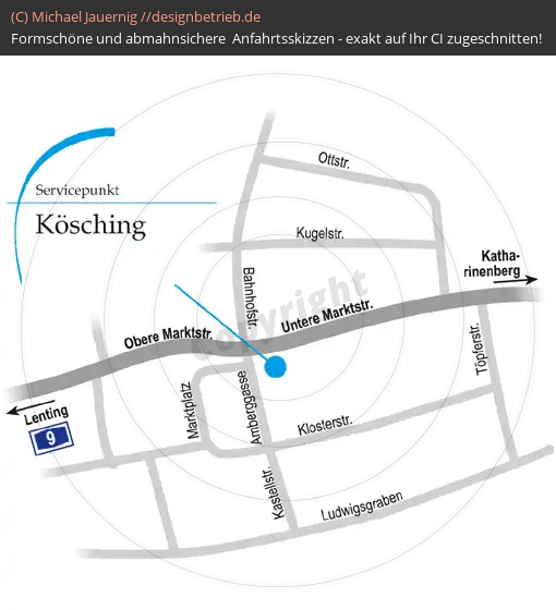 Anfahrtsskizzen erstellen / Wegbeschreibung Kösching   Löwenstein Medical GmbH & Co. KG (106)