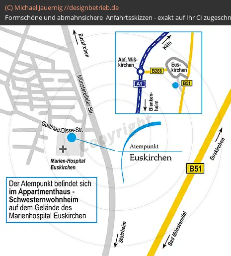 Anfahrtsskizzen erstellen / Wegbeschreibung Euskirchen   Löwenstein Medical GmbH & Co. KG (115)
