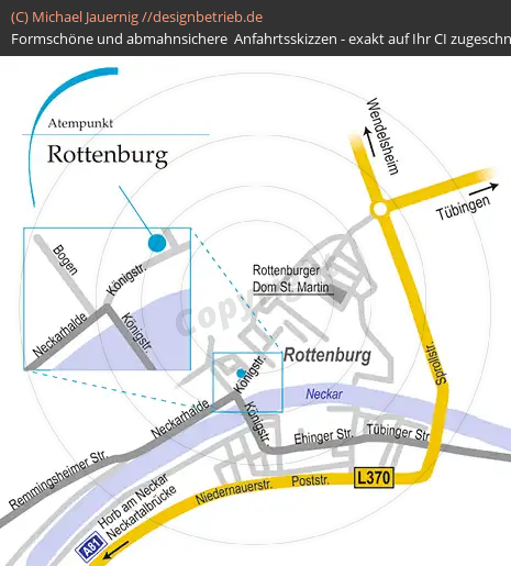 Anfahrtsskizzen erstellen / Wegbeschreibung Rottenburg   Löwenstein Medical GmbH & Co. KG (122)