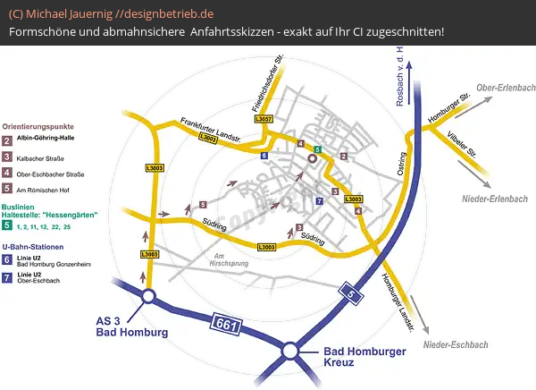 Anfahrtsskizzen erstellen / Wegbeschreibung Bad-Homburg (übersichtskarte)    (13)