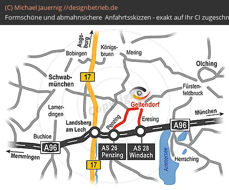 Anfahrtsskizzen erstellen / Wegbeschreibung Geltendorf übersichtskarte    (139)