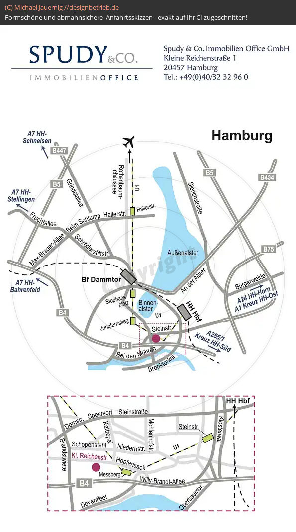 Anfahrtsskizzen erstellen / Wegbeschreibung Hamburg   Spudy Immobilien Office (157)