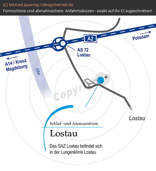 Anfahrtsskizzen erstellen / Wegbeschreibung Lostau   Löwenstein Medical GmbH & Co. KG (161)