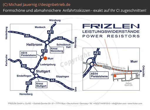 Anfahrtsskizzen erstellen / Wegbeschreibung Murr   FRIZLEN GmbH u. Co KG. (164)