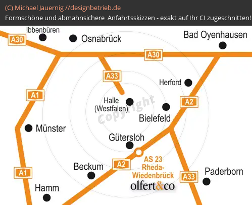 Anfahrtsskizzen erstellen / Wegbeschreibung Großraum Wiedenbrück (OWL)   Olfert & Co (175)