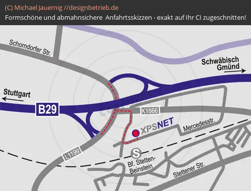 Anfahrtsskizzen erstellen / Wegbeschreibung Weinstadt   XPSNET (181)
