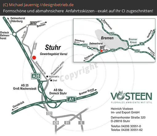 Wegbeschreibung Delmenhorst Stuhr Heinrich Vosteen Im- und Export GmbH (203)