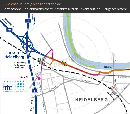 Anfahrtsskizzen erstellen / Wegbeschreibung Heidelberg   hte Aktiengesellschaft (205)