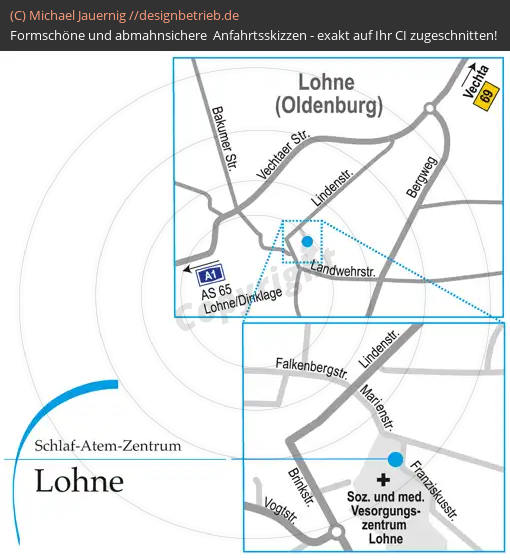 Anfahrtsskizzen erstellen / Wegbeschreibung Lohne   Löwenstein Medical GmbH & Co. KG (229)