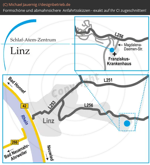 Anfahrtsskizzen erstellen / Wegbeschreibung Linz   Löwenstein Medical GmbH & Co. KG (233)