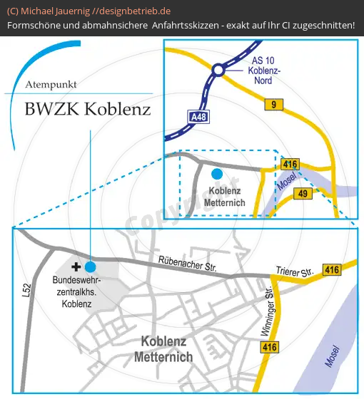 Anfahrtsskizzen erstellen / Wegbeschreibung Koblenz   Löwenstein Medical GmbH & Co. KG (239)