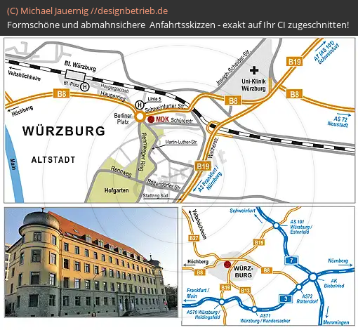 Anfahrtsskizzen erstellen / Wegbeschreibung Würzburg   MDK Bayern (244)