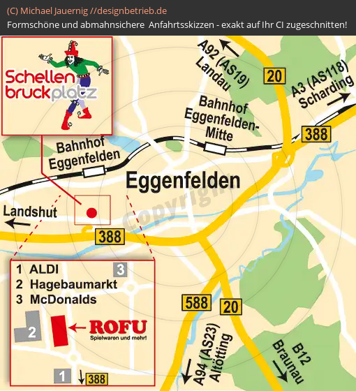 Anfahrtsskizzen erstellen / Wegbeschreibung Eggenfelden   ROFU Kinderland (249)