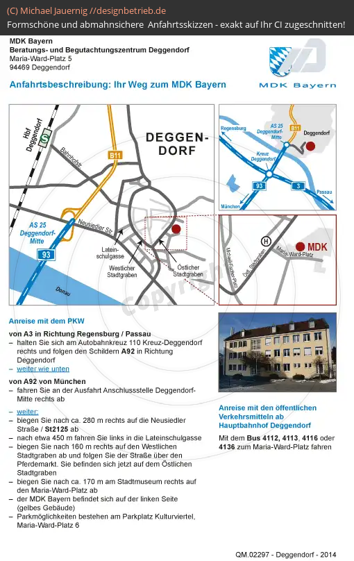 Anfahrtsskizzen erstellen / Wegbeschreibung Deggendorf   MDK Bayern (263)