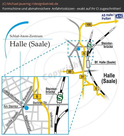 Wegbeschreibung Halle / Saale Löwenstein Medical GmbH & Co. KG (282)