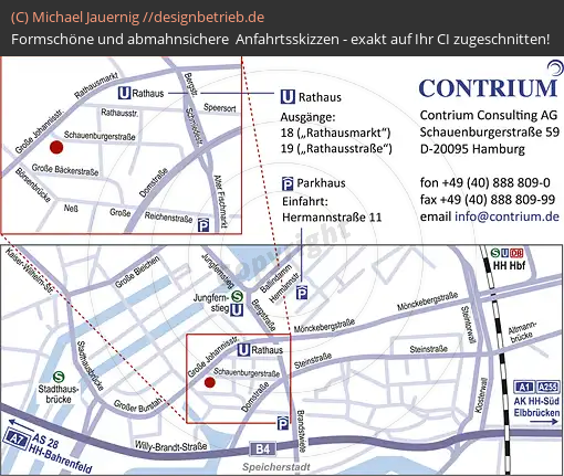 Anfahrtsskizzen erstellen / Wegbeschreibung Hamburg Schauenburgerstraße   Contrium Consulting AG (286)