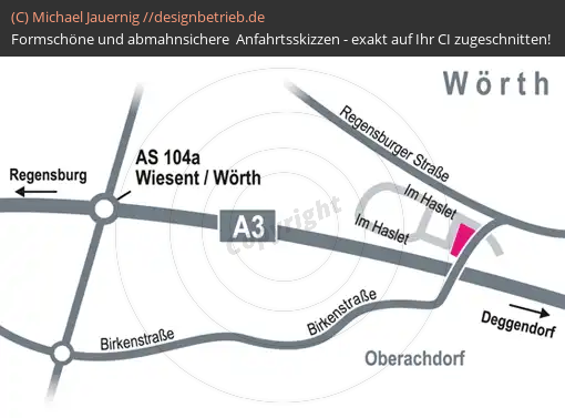 Anfahrtsskizzen erstellen / Wegbeschreibung Wörth Wiesent Donau   Löwenstein Medical GmbH & Co. KG (291)