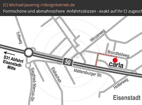 Anfahrtsskizzen erstellen / Wegbeschreibung Eisenstadt   CARITAS Österreich (306)