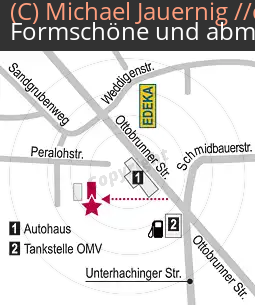 Anfahrtsskizzen erstellen / Wegbeschreibung München Ottobrunnerstraße (Lupe / Zoom)   Driver Station (319)