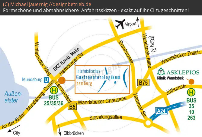Anfahrtsskizzen erstellen / Wegbeschreibung Hamburg   (Arztpraxis und Asklepios-Klinik) (35)