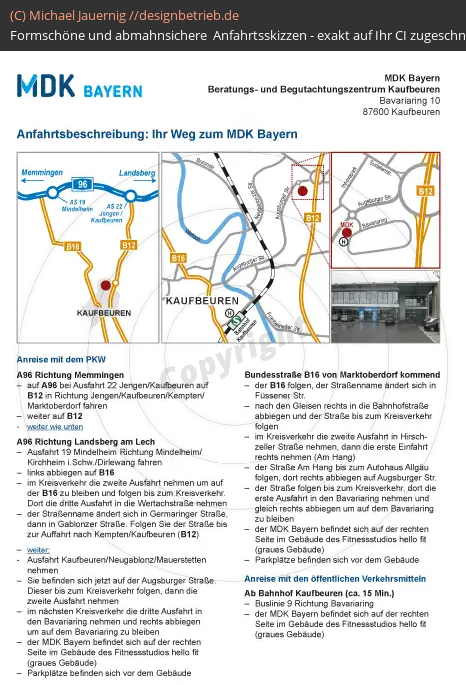 Anfahrtsskizzen erstellen / Wegbeschreibung Kaufbeuren Bavariaring   MDK Bayern (385)