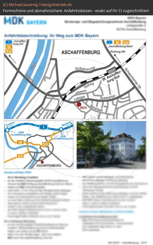 Anfahrtsskizzen erstellen / Wegbeschreibung Aschaffenburg   MDK Bayern (408)