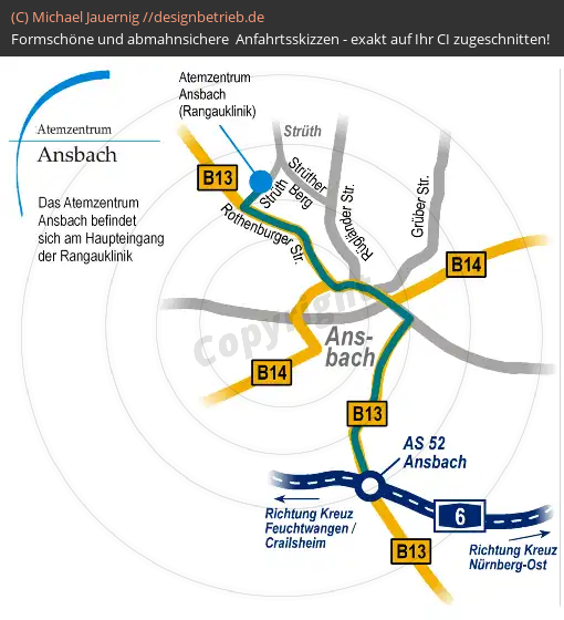 Anfahrtsskizzen erstellen / Wegbeschreibung Ansbach   Löwenstein Medical GmbH & Co. KG (42)