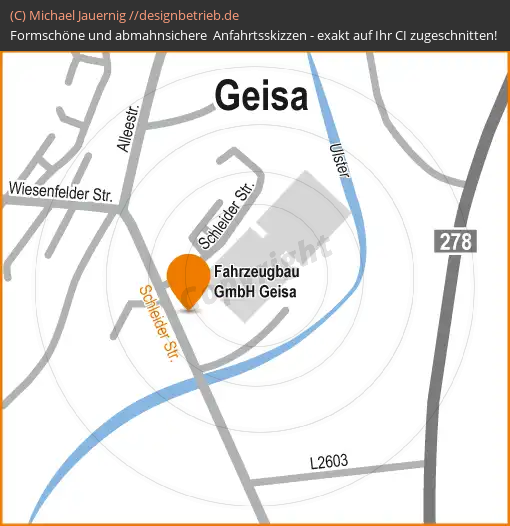 Anfahrtsskizzen erstellen / Wegbeschreibung Geisa Detailkarte   STILL GmbH (431)