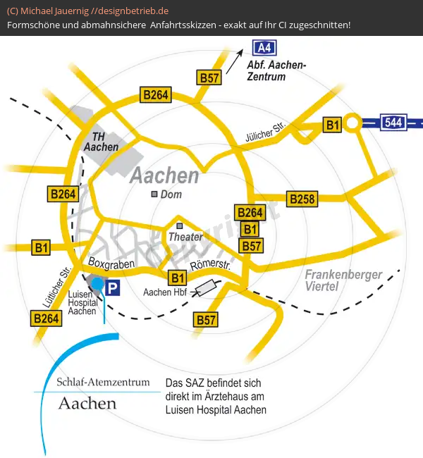 Anfahrtsskizzen erstellen / Wegbeschreibung Aachen   Löwenstein Medical GmbH & Co. KG (44)