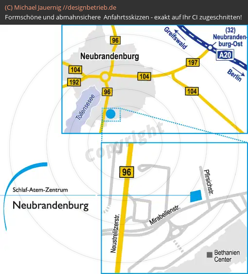 Wegbeschreibung Neubrandenburg Schlaf-Atem-Zentrum Löwenstein Medical GmbH & Co. KG (447)