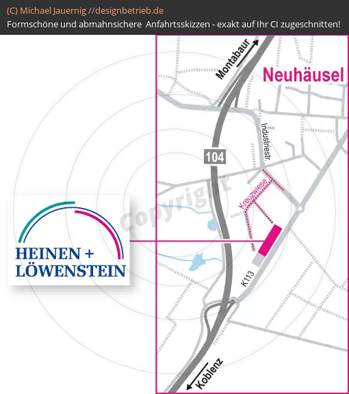 Anfahrtsskizzen erstellen / Wegbeschreibung Neuhäusel   Niederlassung Löwenstein Medical GmbH & Co. KG (452)