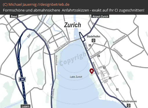 Anfahrtsskizzen erstellen / Wegbeschreibung Zürich (Klausstrasse) Übersicht   GCA Altium (510)