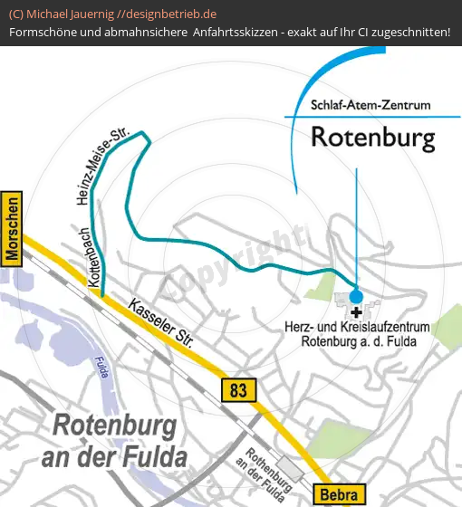 Wegbeschreibung Rotenburg / Fulda Schlaf-Atem-Zentrum 2 | Löwenstein Medical GmbH & Co. KG (552)