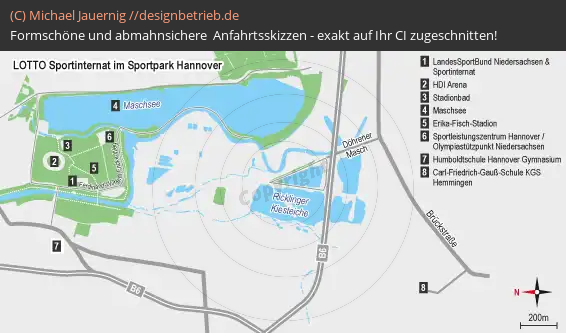 Wegbeschreibung Hannover (Lageplan Sportpark) LandesSportBund Niedersachsen e.V. (573)