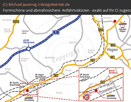 Anfahrtsskizzen erstellen / Wegbeschreibung Gevelsberg (übersichtskarte + Detailkarte)   Van Eupen Gevelsberg (62)