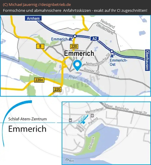 Anfahrtsskizzen erstellen / Wegbeschreibung Emmerich   Schlaf-Atem-Zentrum | Löwenstein Medical GmbH & Co. KG (673)
