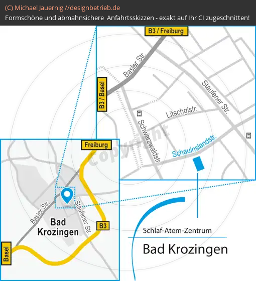 Anfahrtsskizzen erstellen / Wegbeschreibung Bad Krozingen   Schlaf-Atem-Zentrum | Löwenstein Medical GmbH & Co. KG (679)