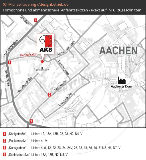 Wegbeschreibung Aachen Königstraße ABK Neustart GmbH (711)