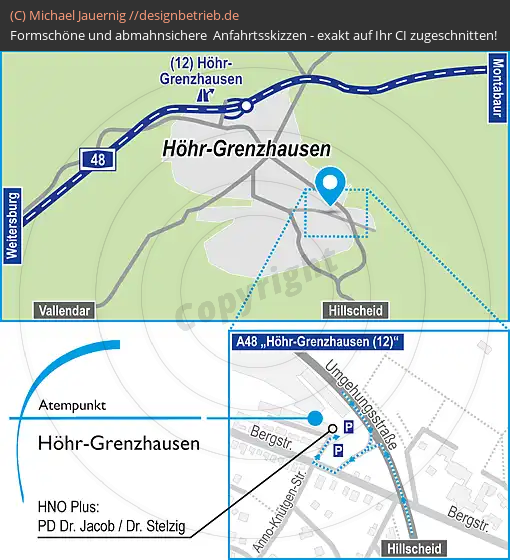 Anfahrtsskizzen erstellen / Wegbeschreibung Höhr-Grenzausen   Atempunkt | Löwenstein Medical GmbH & Co. KG (724)