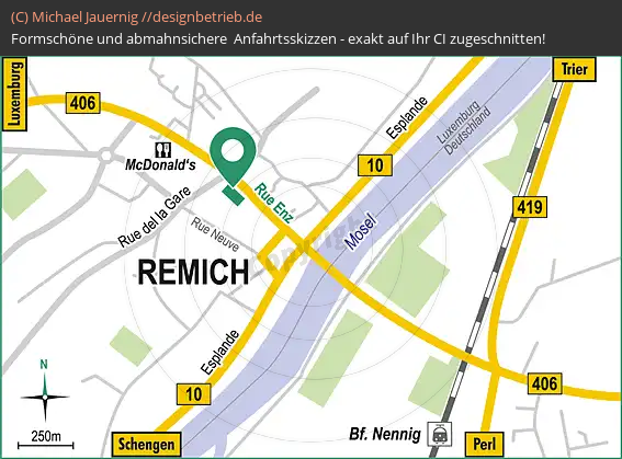 Anfahrtsskizzen erstellen / Wegbeschreibung Luxemburg Remich   Riverside Grow Factory S.à r.l. (748)