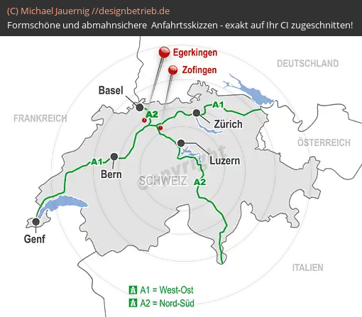 Anfahrtsskizzen erstellen / Wegbeschreibung Zofingen (Schweiz)   Übersichtskarte | Melitta GmbH (758)