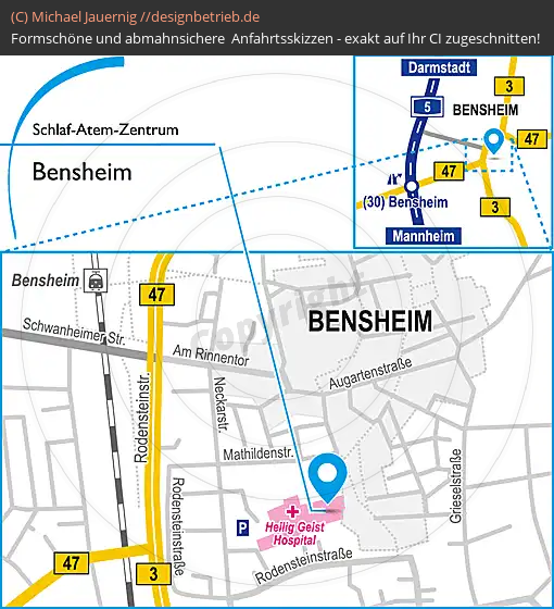 Wegbeschreibung Bensheim Schlaf-Atem-Zentrum | Löwenstein Medical GmbH & Co. KG (766)