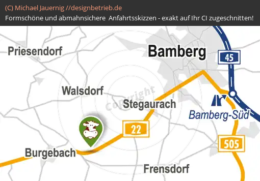 Anfahrtsskizzen erstellen / Wegbeschreibung Oberharnsbach bei Bamerg   Übersichtskarte | Familie Metzner (787)