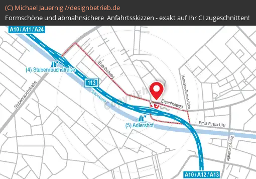 Anfahrtsskizzen erstellen / Wegbeschreibung Berlin   Detailskizze | Fa. Gegenbauer (797)