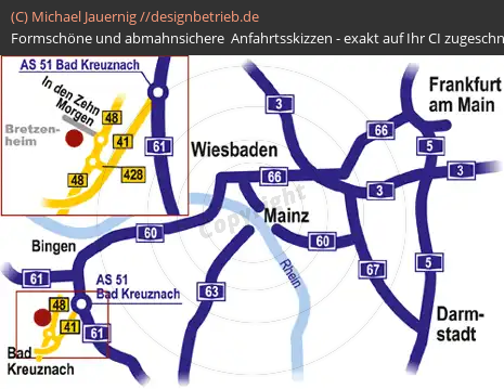 Anfahrtsskizzen erstellen / Wegbeschreibung Bretzenheim / Bad-Kreuznach   BUSCH MICROSYSTEMS CONSULT GMBH (91)
